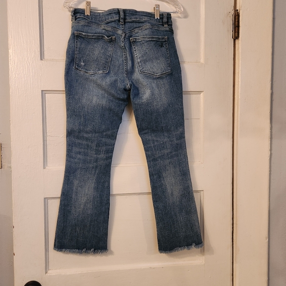 DL1961 Jeans, Lara Instasculpt Cropped Flare Jeans Front Seam, Pintuck Sz 29 EUC - Picture 8 of 16